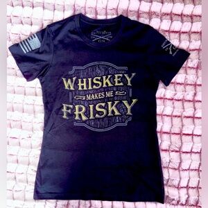Grunt Style Black ‘Whiskey Makes My Frisky’ Tee Ladies Medium